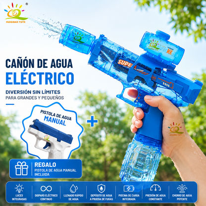 AquaBattleX™ Pistola de Agua Eléctrica Recargable con Luces LED | HydroJet Alta Presión para Niños y Adultos