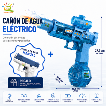 AquaBattleX™ Pistola de Agua Eléctrica Recargable con Luces LED | HydroJet Alta Presión para Niños y Adultos